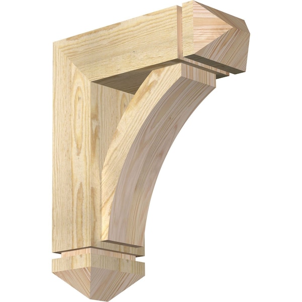 Ekena Millwork Thorton Arts and Crafts Rough Sawn Bracket w/ Offset Brace, Douglas Fir, 6"W x 16"D x 20"H BKT0604X16X20THR03RDF - main
